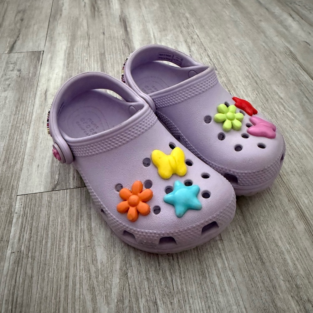 CROCS Purple and Red Sandals with Ventilation